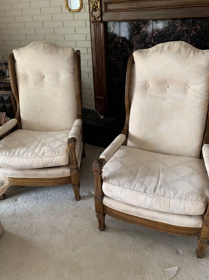 Two straight back chairs