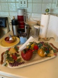 Kitchen salt and pepper shakers creamer and sugar napkin holders paper towel holder