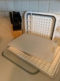 Cutting board and knife set with block