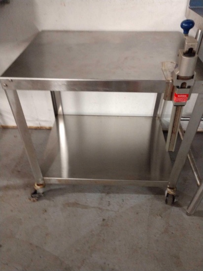 32 inch stainless steel cart with commercial can opener