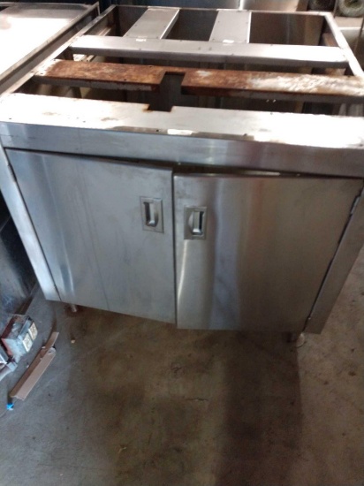 42 inch by 52 inch stainless steel base with doors