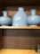 3- Blue ceramic vases