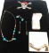 Turquoise ,native American jewelry and 14 karat earrings