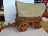 Vintage wagon lamp has broken wheel
