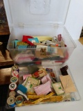 Sewing box with supplies