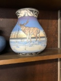 10 inch Ceramic Winter Scene Vase