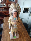 24-in tall ceramic Indian chief statue