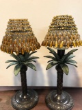 Pair of metal Pineapple Tree candle holders