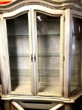 74 inch x 72 inch White Antique Display Cabinet