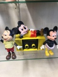 Lot of 3 Micky Mouse Items Radio and 2 figures