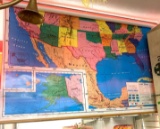 Large old-school hanging map