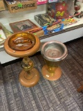 Two pedestal ashtrays