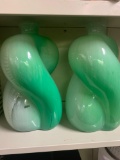 Matching green vases