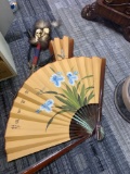 Large decorative oriental paper fans