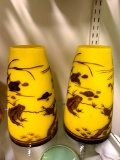 Matching yellow vases