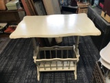 White painted table and book rack