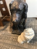 Cement Dog and Cat