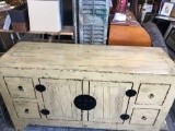 Old painted wooden cabinet 55 inches x 30 inches