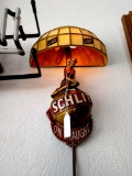 Lighted Schlitz on draught wall sign