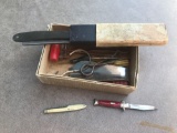 Shoe repair kit and straight razor