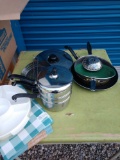 Assorted pots and pans, amd kitchen items
