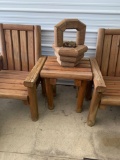 Wooden chairs side table outside furniture