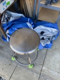 Metal stool with white cover