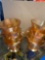 Orange depression glass tea cups