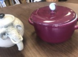 Covered dish and elephant tea pot