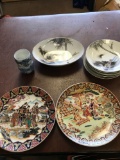 Lot of oriential dishes