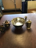 Lot of Silverplated bowl,sugar and creamer misc.
