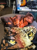 2- Throw blankets Lion and Cleveland browns