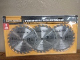 Three pack of seven and one quarter inch circular saw blades