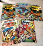 Five Marvel comic books $.35 $.30 and $.25