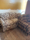 Flower pattern couch plus chair