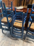 Six blue chairs