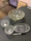 Matching small lead crystal bowls and other clear glass