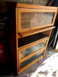 Leaded glass barrister style bookcase