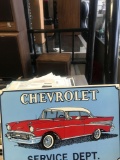 Chevrolet service dept tin sign