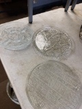 Clear glass cheese and relish trays