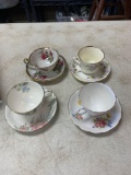 Tea cups with matching saucers