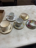 Tea cups with matching saucers