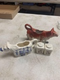 Cow creamers and salt and pepper shaker