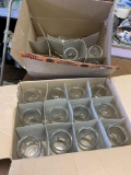 16 clear glass jars