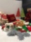 Assorted Christmas items pillows,figurines misc.