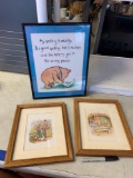 Winnie the Pooh and peter rabbit framed pictures