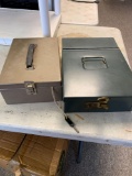Two metal money boxes