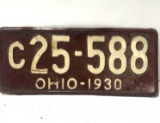 Ohio 1930 License plate