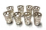 8- Mexico Sterling shot glasses