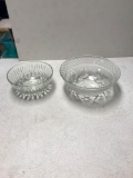 2- crystal glass bowls